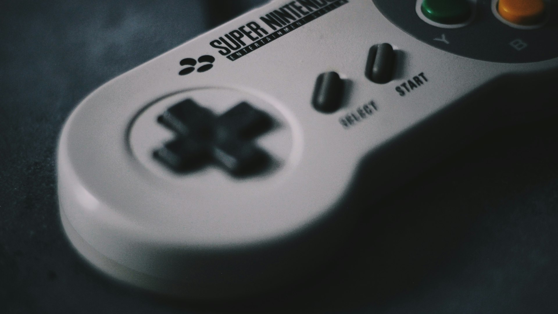 Player at a glowing gaming station